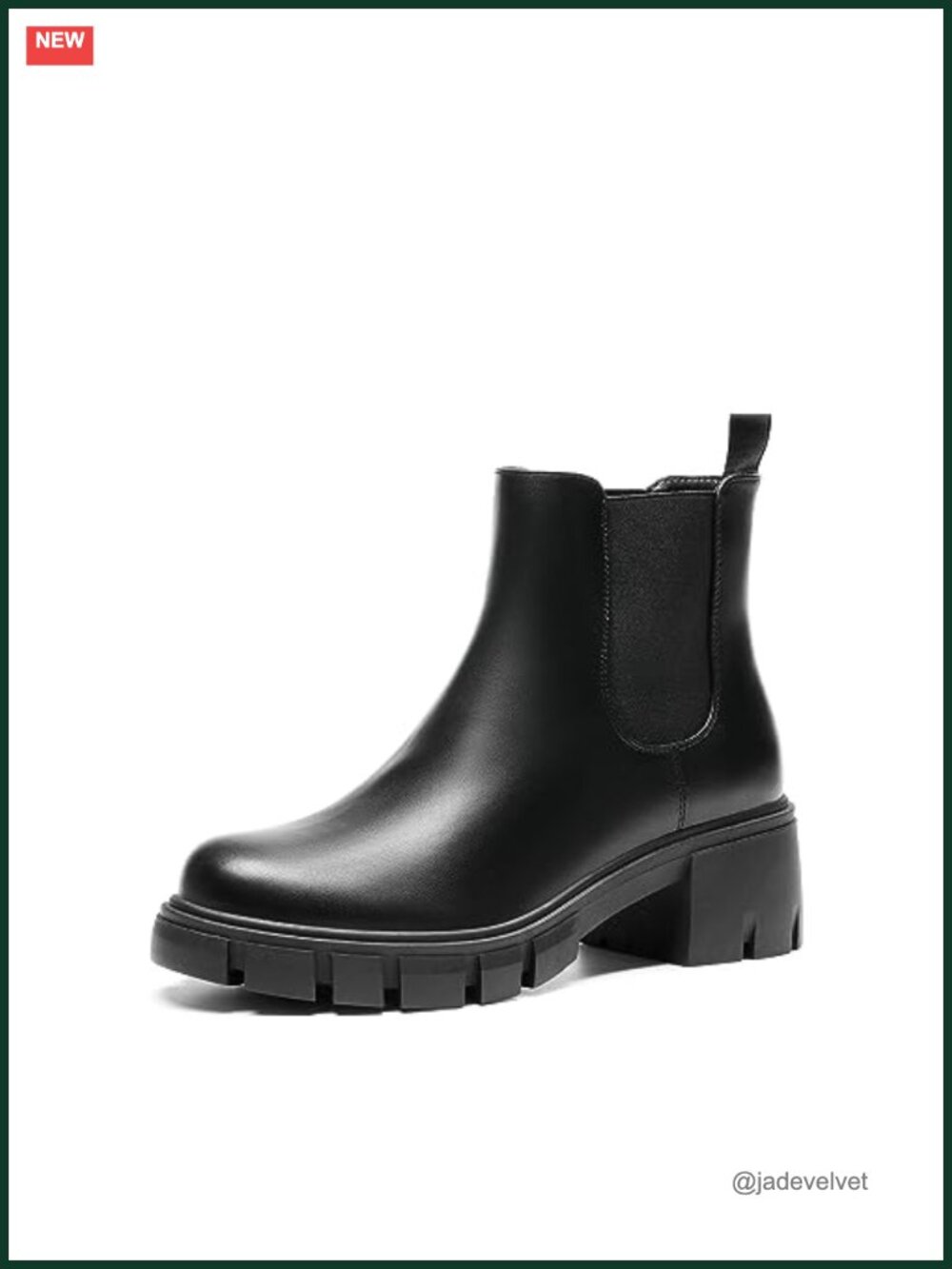 DREAM PAIRS Women's Elastic Chelsea Ankle Boots with Block Heel